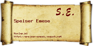 Speiser Emese névjegykártya